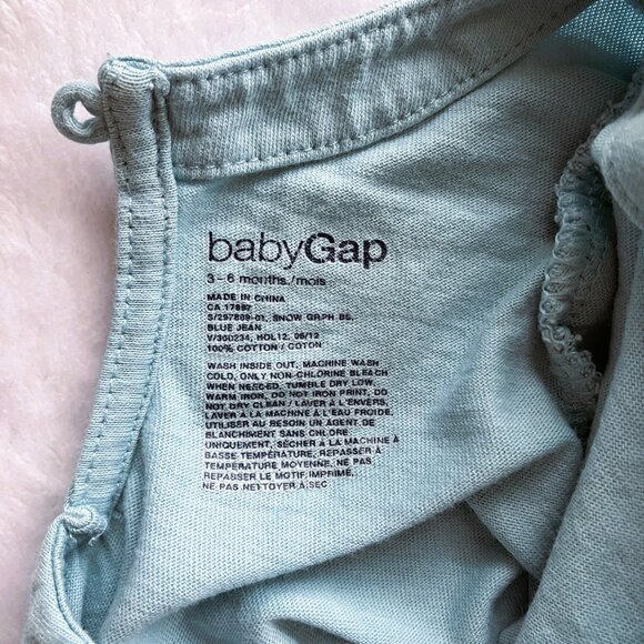 BabyGap & George 3-6M Holiday Bodysuits Set of 2 – Let It Snow & Reindeer Prints - Picture 4 of 12